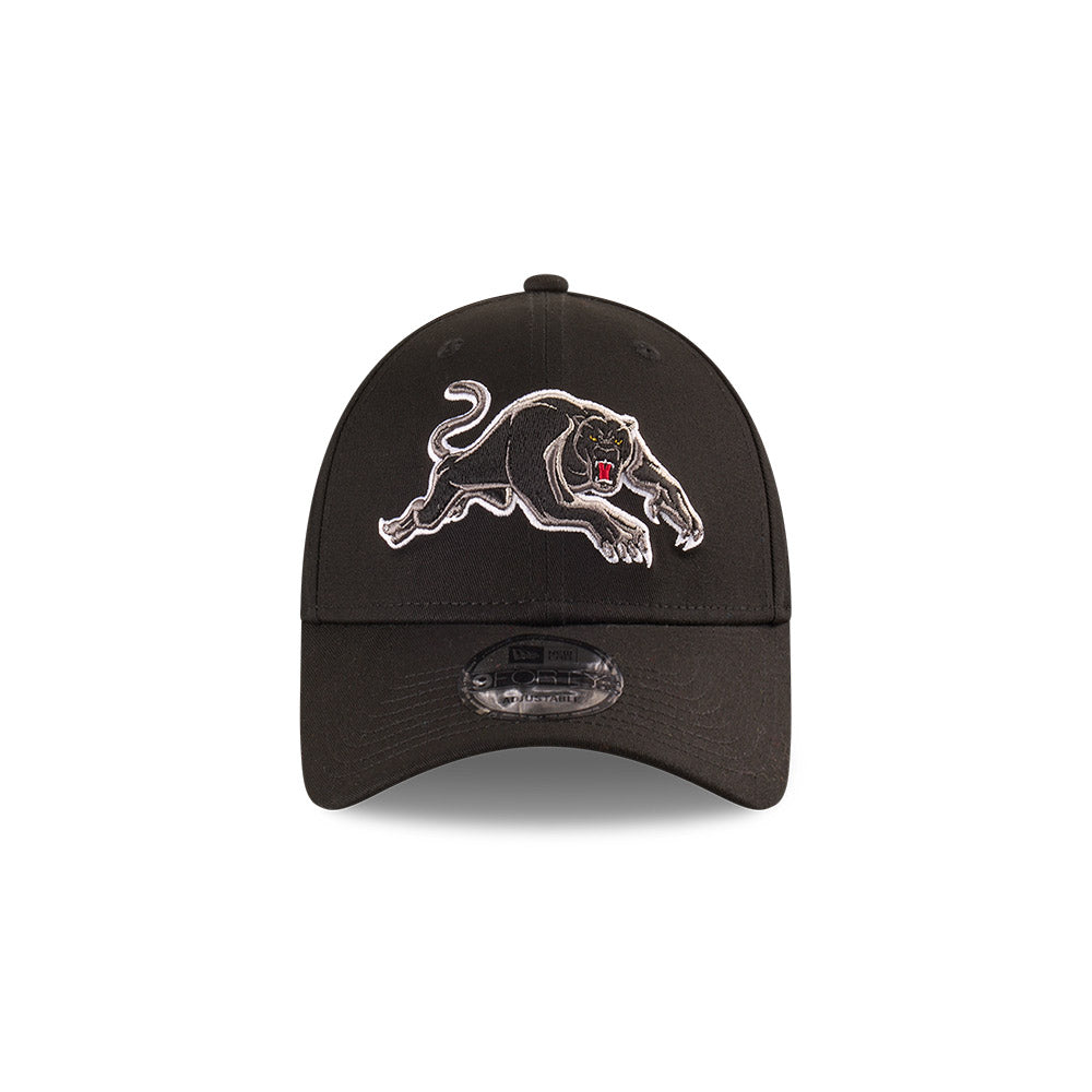 Penrith Panthers Hat - 2025 NRL Badged Black OTC 9Forty Strapback Cap - New Era